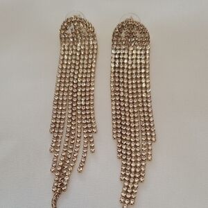 Sparkling Gold Tassel Earrings
